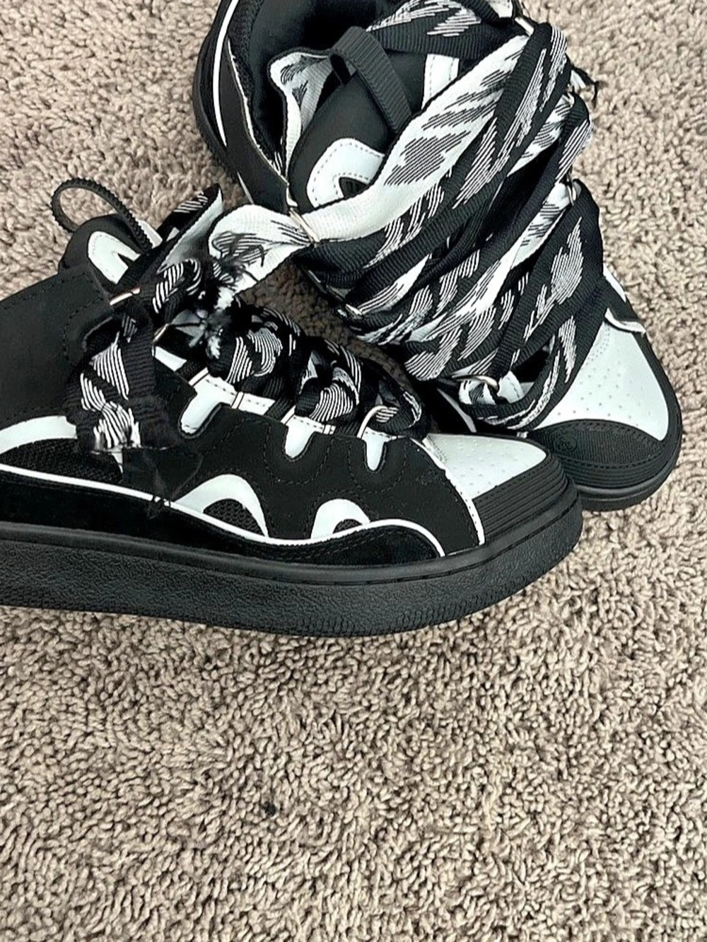 LANVIN Curb Sneakers Black White